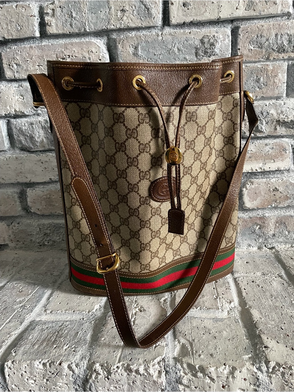 Vintage Gucci Monogram Bucket Bag